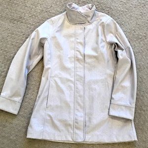 Athleta lavender fleece bonded rain jacket sz Med